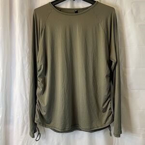 Under Armour UA Motion Longline Women Ruched Drawstring Ties & Thumb Holes Sz XL